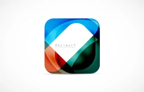 Minimal background. Abstract square shape with round corners created with wavy Illustrazione stock