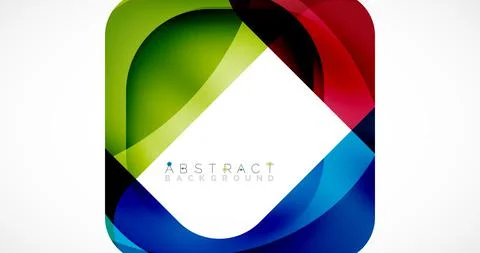 Minimal background. Abstract square shape with round corners created with wavy Illustrazione stock
