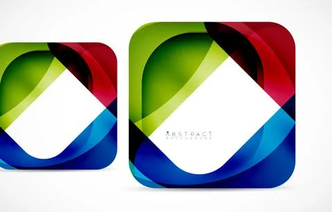 Minimal background. Abstract square shape with round corners created with wavy Stock Illustration