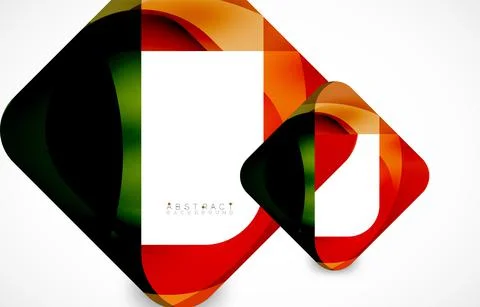 Minimal background. Abstract square shape with round corners created with wavy Illustrazione stock