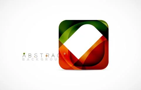 Minimal background. Abstract square shape with round corners created with wavy Illustrazione stock