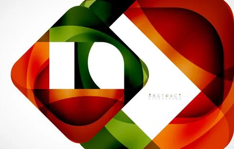 Minimal background. Abstract square shape with round corners created with wavy Illustrazione stock