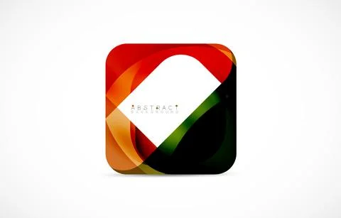Minimal background. Abstract square shape with round corners created with wavy Illustrazione stock