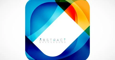 Minimal background. Abstract square shape with round corners created with wavy Stock Illustration