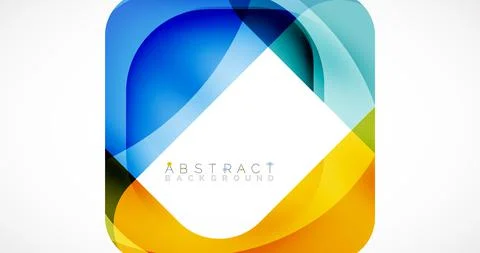 Minimal background. Abstract square shape with round corners created with wavy Illustrazione stock