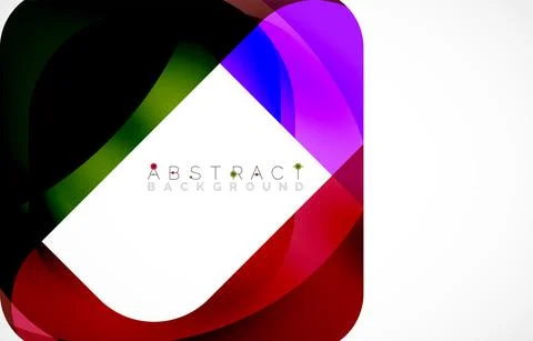 Minimal background. Abstract square shape with round corners created with wavy Illustrazione stock