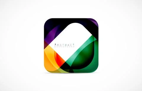 Minimal background. Abstract square shape with round corners created with wavy 스톡 일러스트