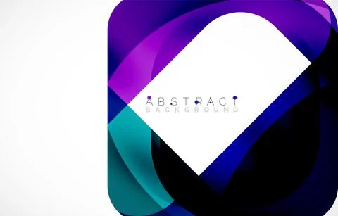 Minimal background. Abstract square shape with round corners created with wavy Illustrazione stock