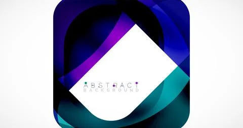 Minimal background. Abstract square shape with round corners created with wavy Stock Illustration