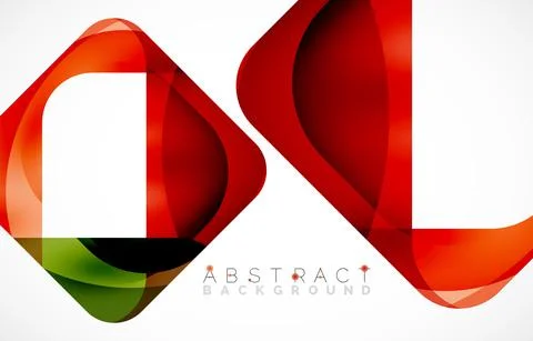 Minimal background. Abstract square shape with round corners created with wavy Illustrazione stock