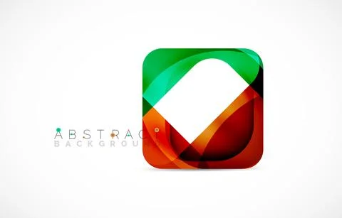 Minimal background. Abstract square shape with round corners created with wavy Stock Illustration