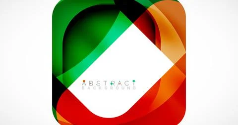 Minimal background. Abstract square shape with round corners created with wavy 库存插图