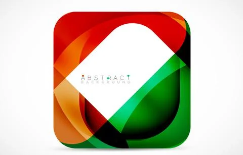 Minimal background. Abstract square shape with round corners created with wavy Illustrazione stock