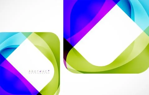 Minimal background. Abstract square shape with round corners created with wavy Illustrazione stock