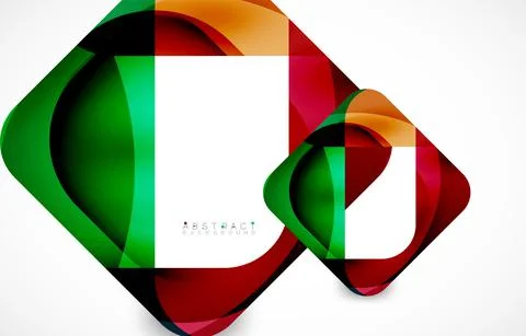 Minimal background. Abstract square shape with round corners created with wavy Illustrazione stock