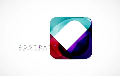 Minimal background. Abstract square shape with round corners created with wavy イラスト素材