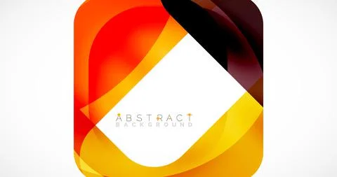 Minimal background. Abstract square shape with round corners created with wavy Illustrazione stock