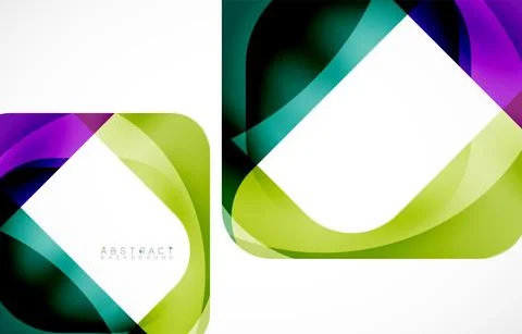 Minimal background. Abstract square shape with round corners created with wavy Illustrazione stock