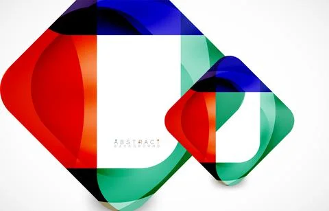 Minimal background. Abstract square shape with round corners created with wavy Stock Illustration