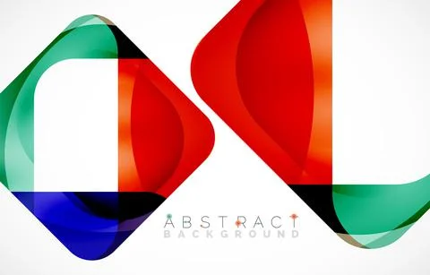 Minimal background. Abstract square shape with round corners created with wavy Illustrazione stock