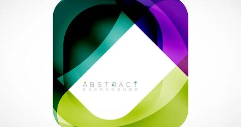 Minimal background. Abstract square shape with round corners created with wavy Illustrazione stock