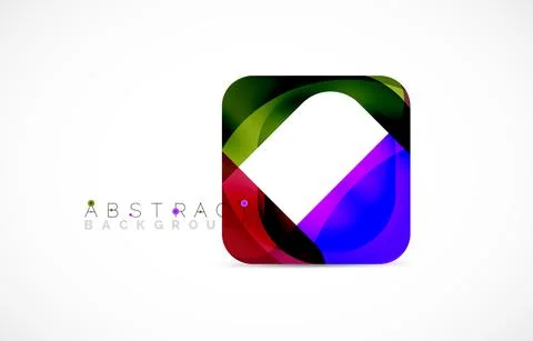 Minimal background. Abstract square shape with round corners created with wavy 库存插图