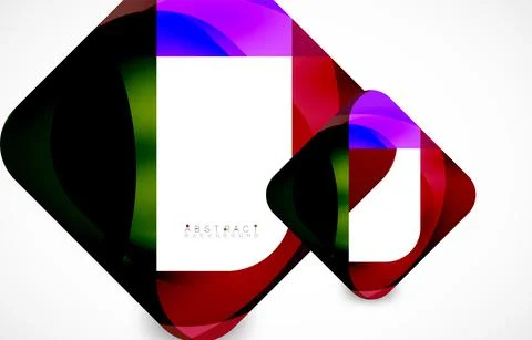 Minimal background. Abstract square shape with round corners created with wavy Illustrazione stock