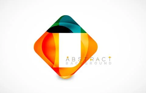Minimal background. Abstract square shape with round corners created with wavy Stock Illustration