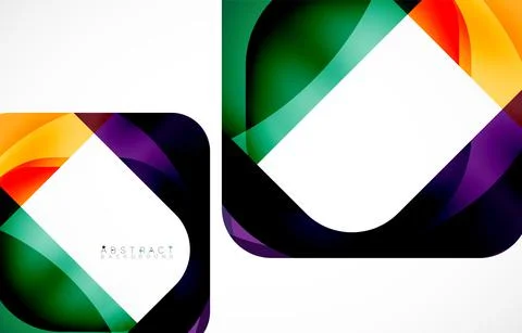 Minimal background. Abstract square shape with round corners created with wavy Stock Illustration