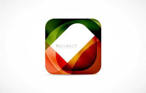 Minimal background. Abstract square shape with round corners created with wavy Illustrazione stock