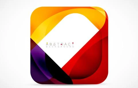 Minimal background. Abstract square shape with round corners created with wavy Stock Illustration