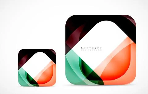 Minimal background. Abstract square shape with round corners created with wavy Illustrazione stock