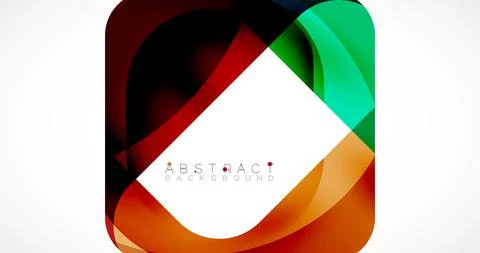 Minimal background. Abstract square shape with round corners created with wavy イラスト素材