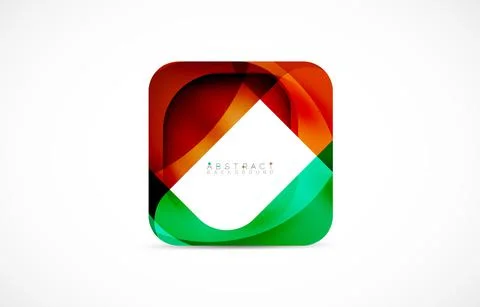 Minimal background. Abstract square shape with round corners created with wavy Illustrazione stock