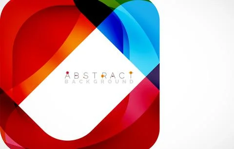Minimal background. Abstract square shape with round corners created with wavy 库存插图