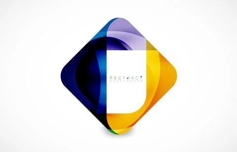 Minimal background. Abstract square shape with round corners created with wavy Stock Illustration