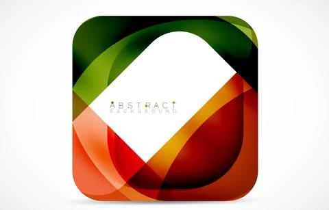 Minimal background. Abstract square shape with round corners created with wavy Illustrazione stock
