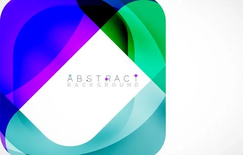 Minimal background. Abstract square shape with round corners created with wavy Illustrazione stock