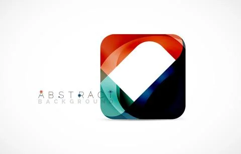 Minimal background. Abstract square shape with round corners created with wavy Illustrazione stock