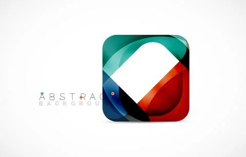 Minimal background. Abstract square shape with round corners created with wavy Stock Illustration