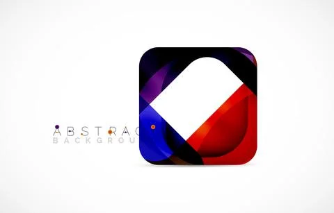 Minimal background. Abstract square shape with round corners created with wavy Stockillustratie