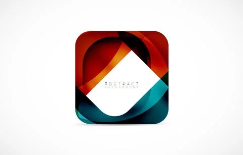 Minimal background. Abstract square shape with round corners created with wavy Illustrazione stock