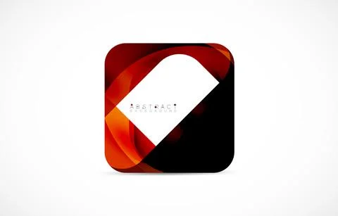 Minimal background. Abstract square shape with round corners created with wavy Illustrazione stock