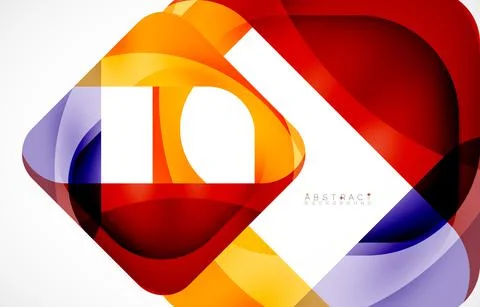 Minimal background. Abstract square shape with round corners created with wavy Illustrazione stock