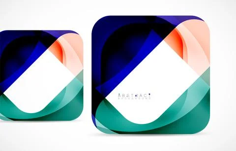 Minimal background. Abstract square shape with round corners created with wavy Stock Illustration