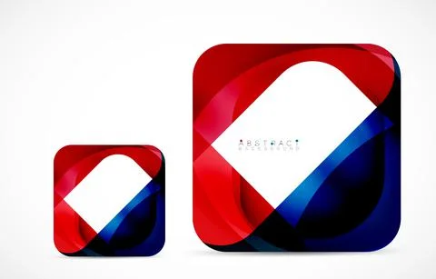Minimal background. Abstract square shape with round corners created with wavy Illustrazione stock