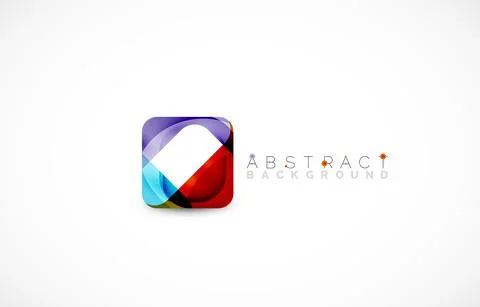 Minimal background. Abstract square shape with round corners created with wavy Illustrazione stock