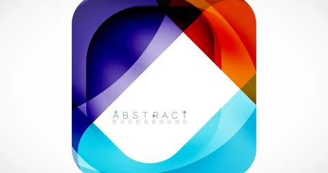 Minimal background. Abstract square shape with round corners created with wavy Stockillustratie