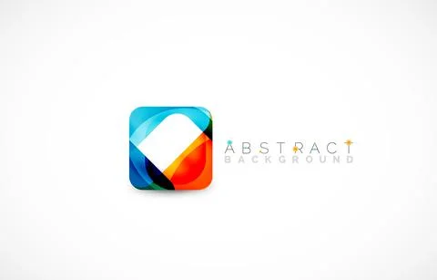 Minimal background. Abstract square shape with round corners created with wavy Illustrazione stock