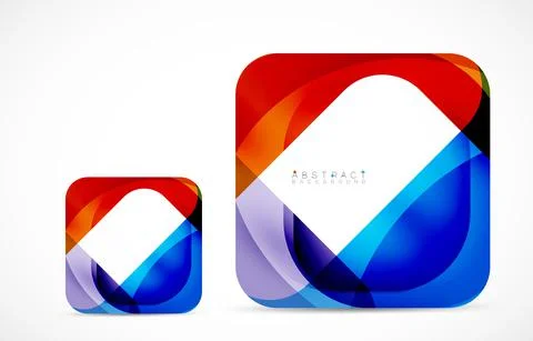 Minimal background. Abstract square shape with round corners created with wavy 스톡 일러스트